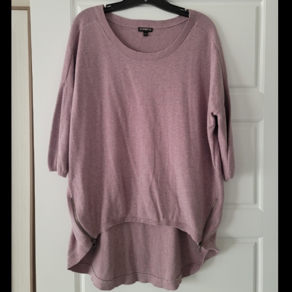 Express high low sweater with 3/4 sleeve